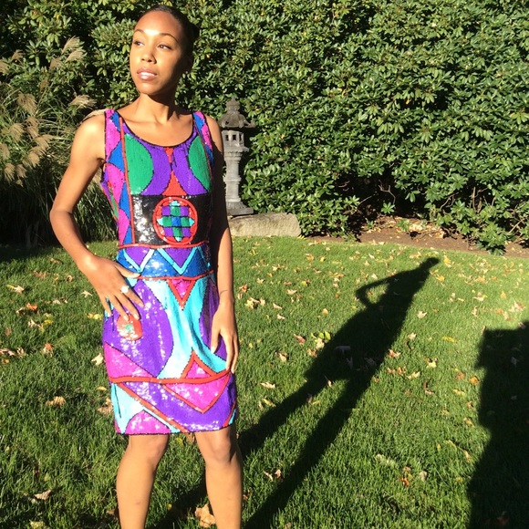 ⬇️ $178 70’s Vintage Club Girl Dress- SILK - Picture 3 of 8